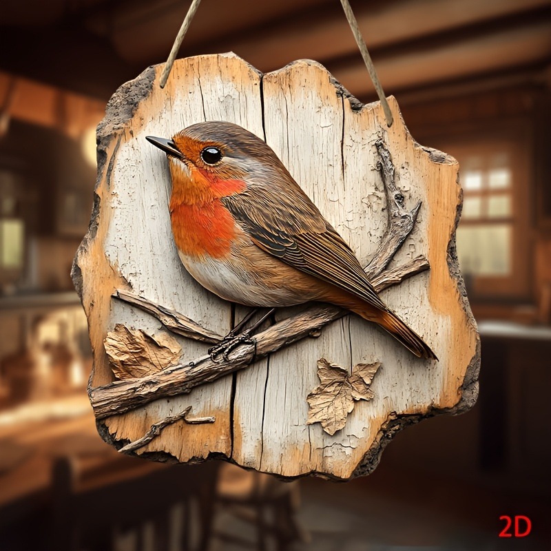 Colgantes de madera creativa transfronteriza pájaros 2D decoración de pared colgantes decoración listados decoración de artículos de fiesta artesanía
