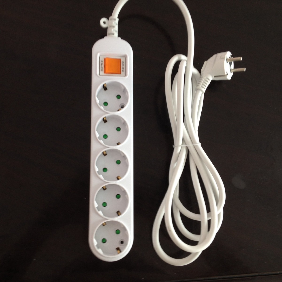 韩国拖线板德标欧式欧标插座接线板转换器过载开关5位欧标DX-CT05