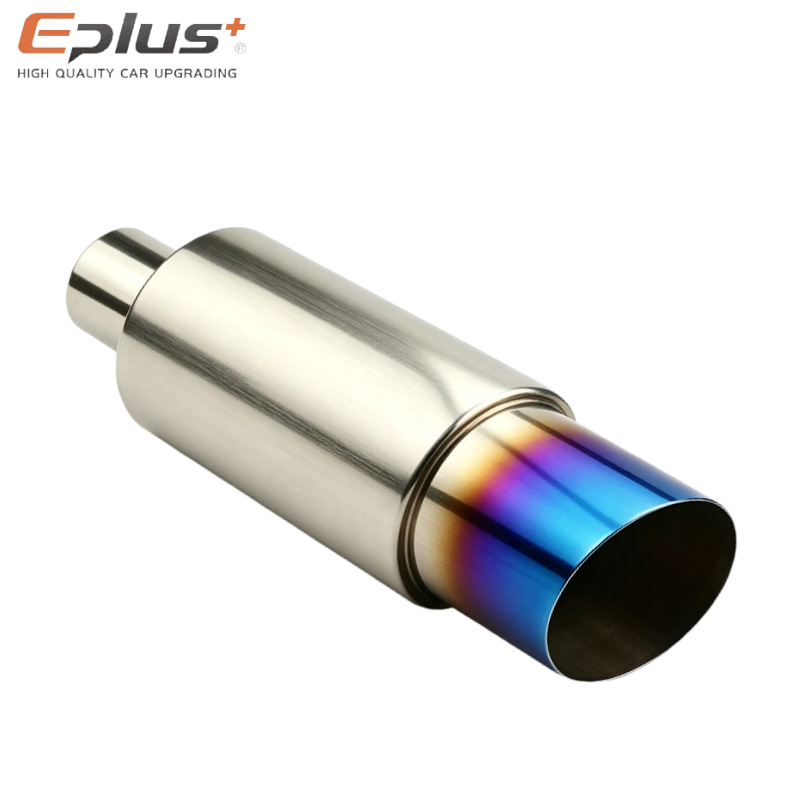 Angled stainless steel modified exhaust drum for motorcycles, universal straight exhaust tailpipe for cars