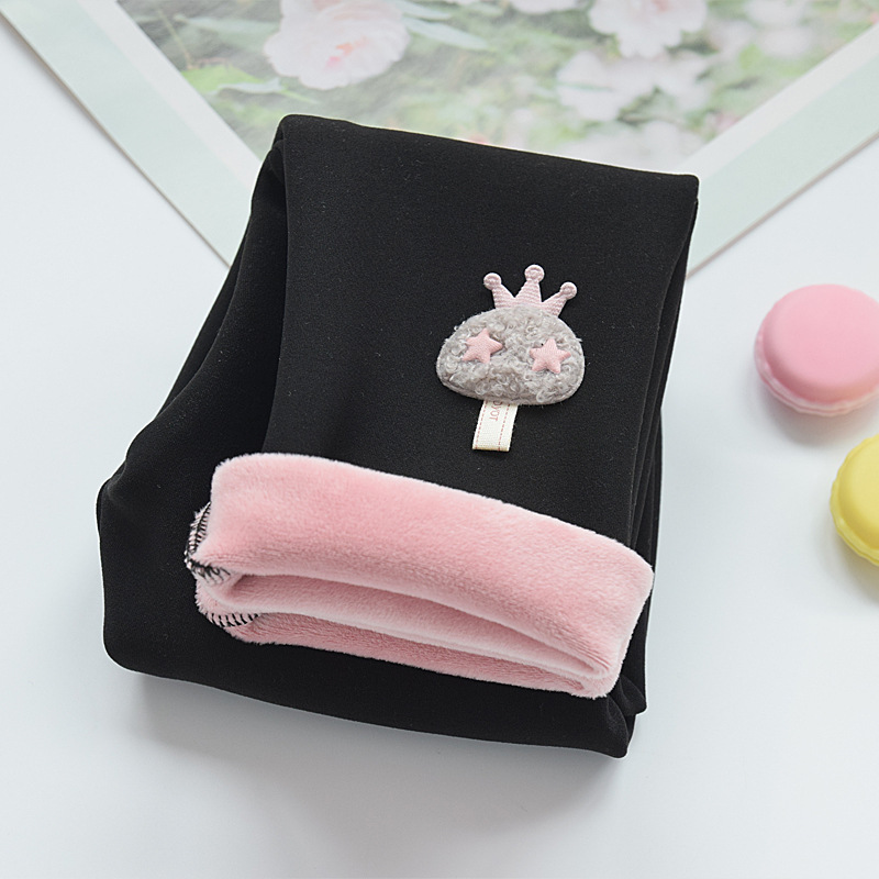 Las polainas forradas de lana de las niñas engrosaron el desgaste del invierno estilo occidental integrado extra gruesos pantalones para niños pantalones de algodón cálido para niños