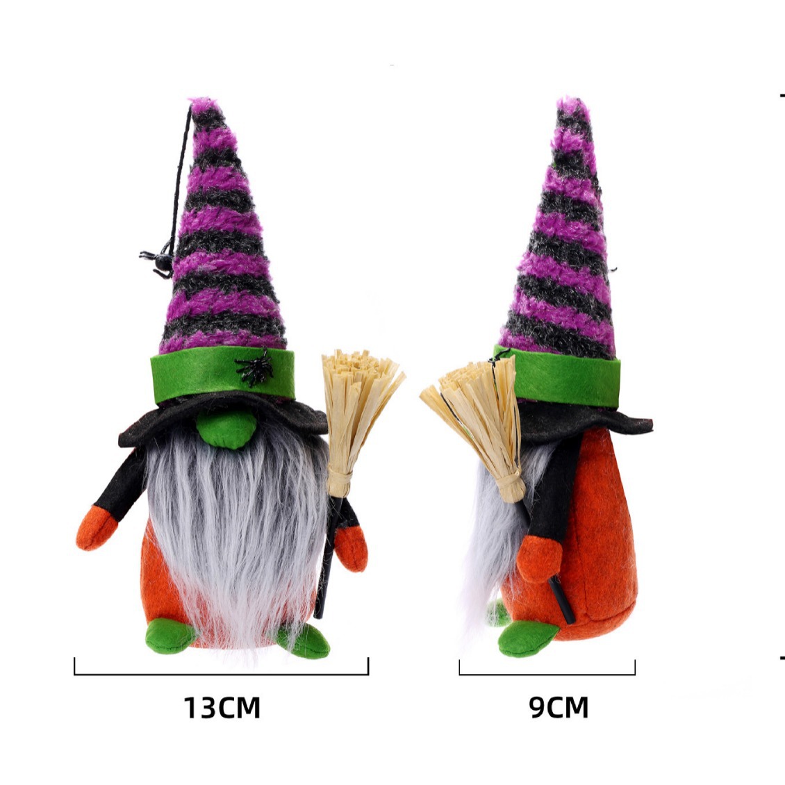 Enano transfronterizo Halloween muñeca sin cara Rudolph araña Halloween decoración de ventanas de cocina escoba muñeca Rudolph