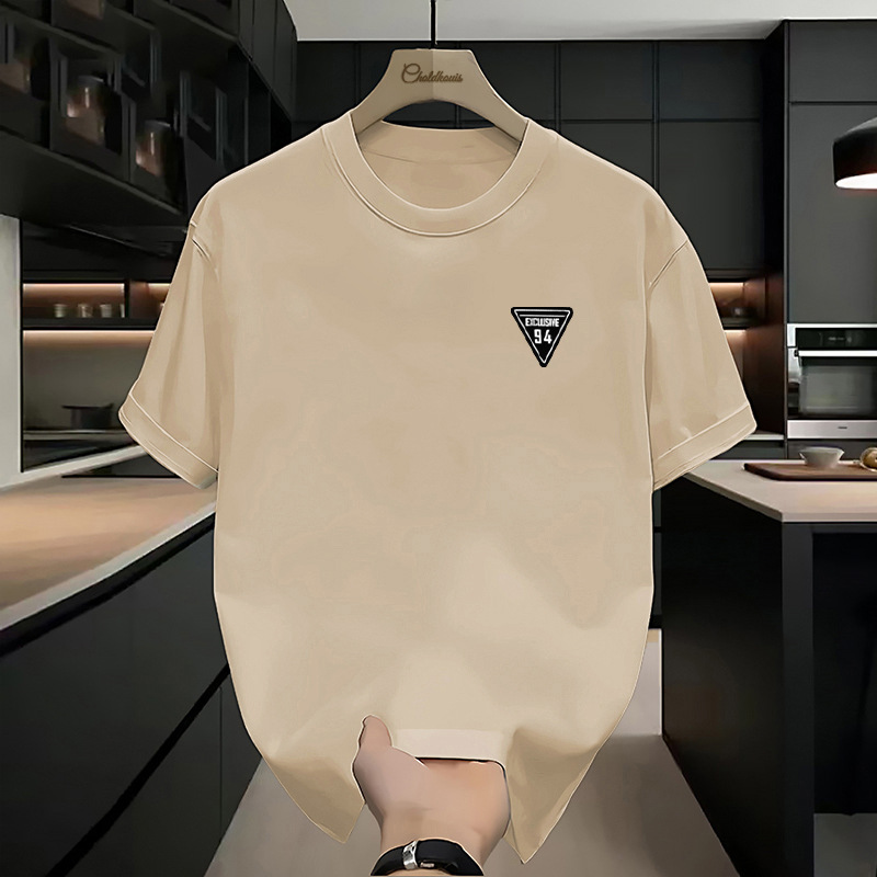 Printed Short Sleeved T-shirt For Boys On Instagram Fashion Label, 2025 Summer Trend Loose Half Sleeved Versatile T-shirt_voghion.com