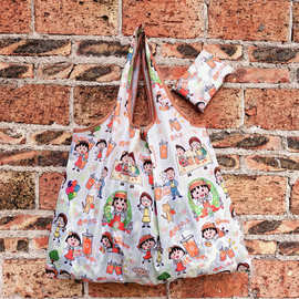 流行时尚超大容量可折叠超市购物袋卡通环保买菜包收纳袋大号手提