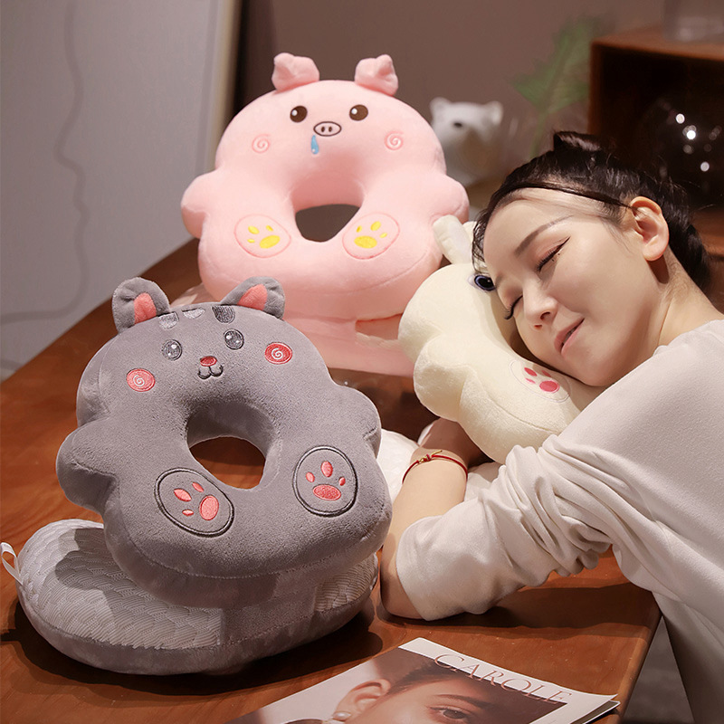 Almohada de Peluche para Siesta de Peluche de Cristal Ergonómico, Suave para Oficina y Descanso
