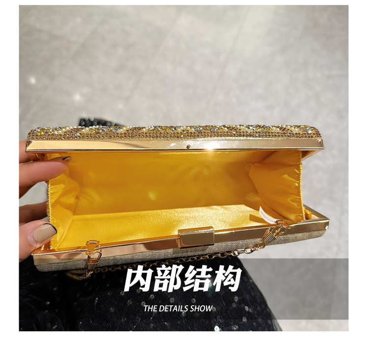 2025 Cross-border new dinner bag, European and American women's handbag, diamond-encrusted banquet clutch, evening dress bag, women's bag undefined