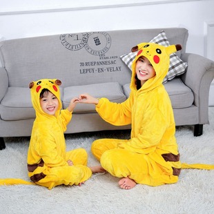 Cartoon animal one-piece pajamas parent-child leather flannel casual home wear Taobao supply factory Retail Wholesale