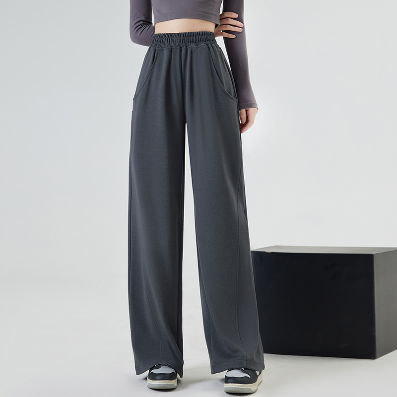 Banana wide for women in autumn winter 2023, new high waisted drape casual straight leg loose and lazy slimming with_voghion.com