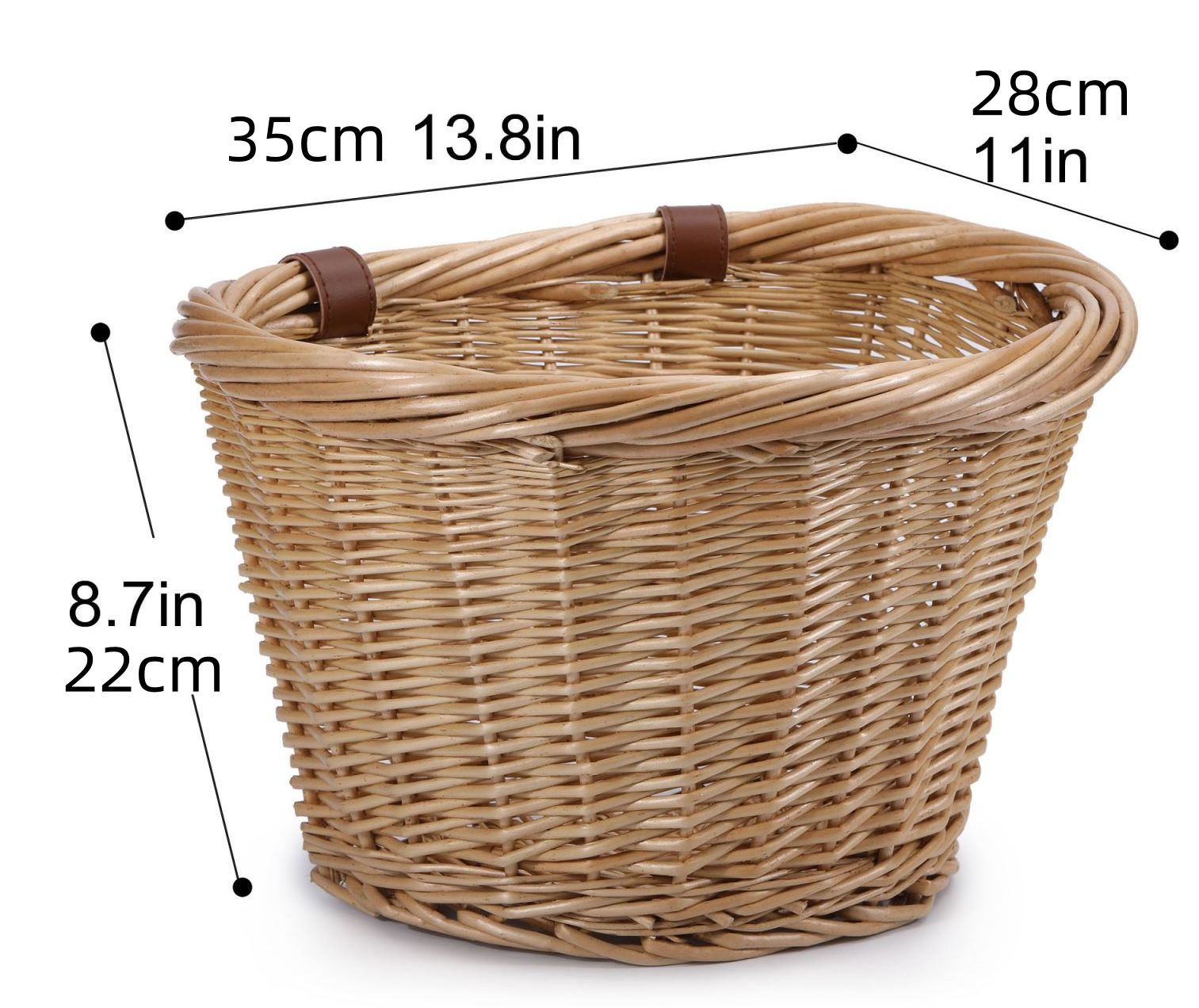 Cesta de bicicleta de ratán Cesta de mimbre tipo D plegable de mimbre cesta de bicicleta al por mayor cesta para mascotas entrega de una pieza