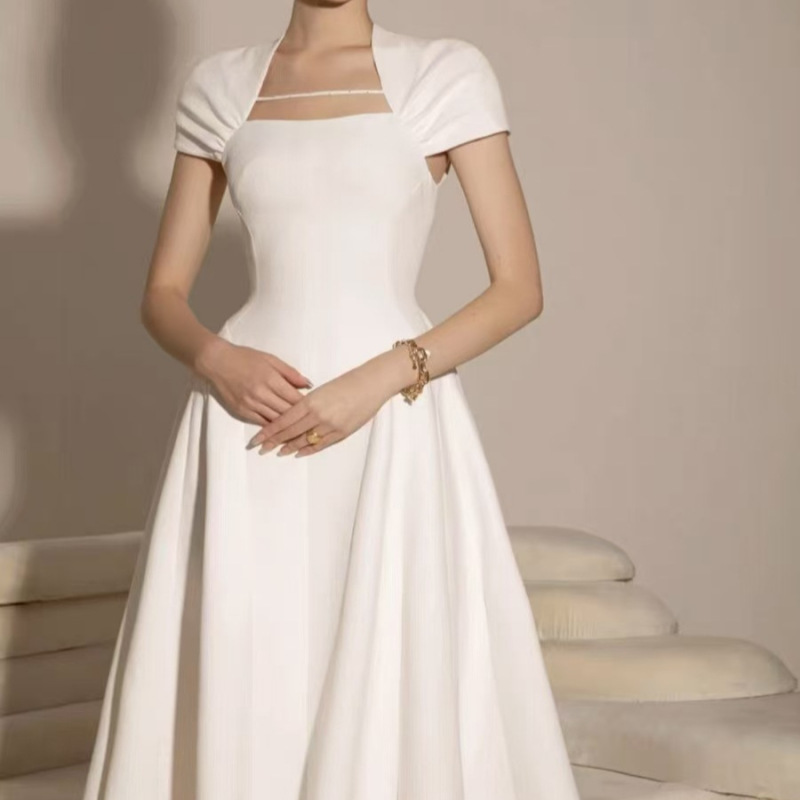 2026 Summer New Cross-Border European and American French Style Waist-Cinching Slimming Flared Dress for Women, Slimming A-Line Long Dress 2026 Summer New Cross-Border European and American French Style Waist-Cinching Slimming Flared Dress for Women, Slimming A-Line Long Dress
