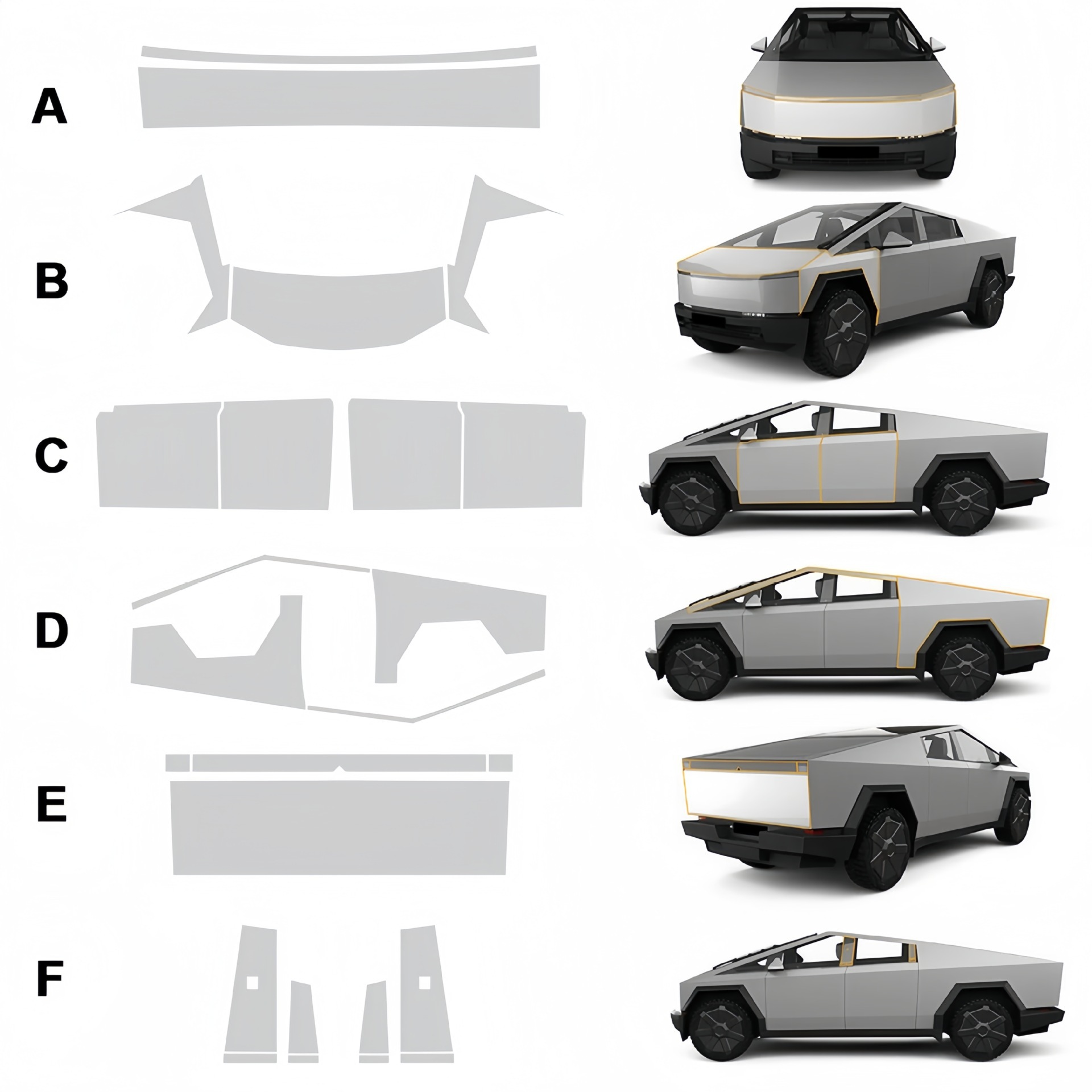 Cross-border Tesla pickup CybertruckTPU invisible car jacket full car paint mask protective film special car