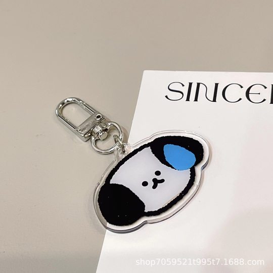 Cute Cartoon Keychain Double-sided Acrylic Girl Student Bag Accessories Children School Bag Pendant Car Accessories