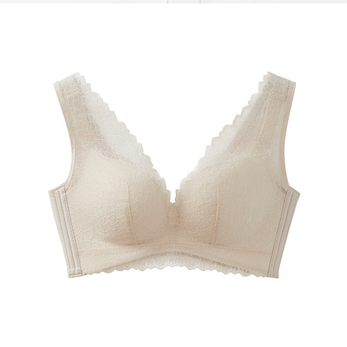 Cerotich milky cotton underwear, small breasts, no empty cups, women's push-up bra, no wires, comfortable lace underwear bra