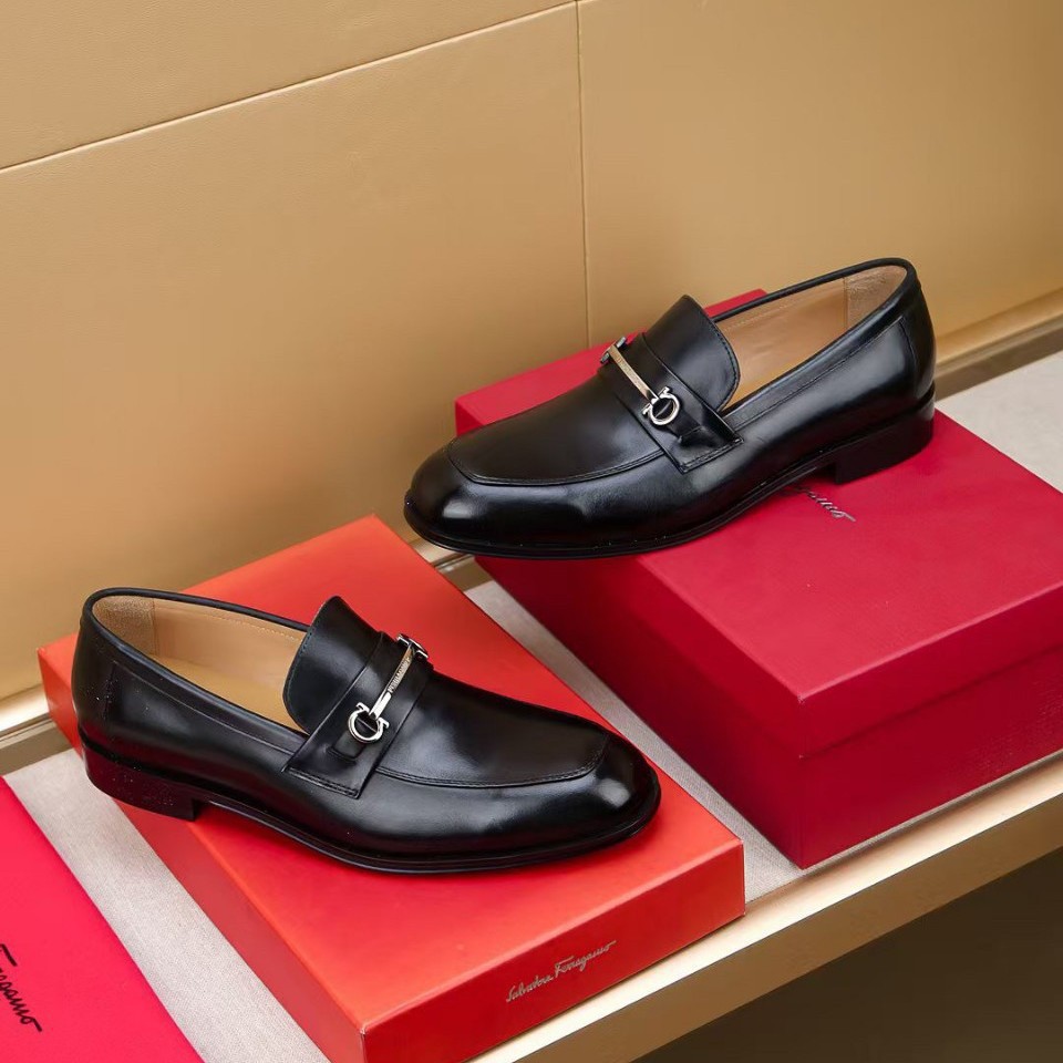 1:1 Original Standard Original Box Men's Cowhide Slip-On Loafers New Style Genuine Leather 2025 Lazy British Leather Shoes