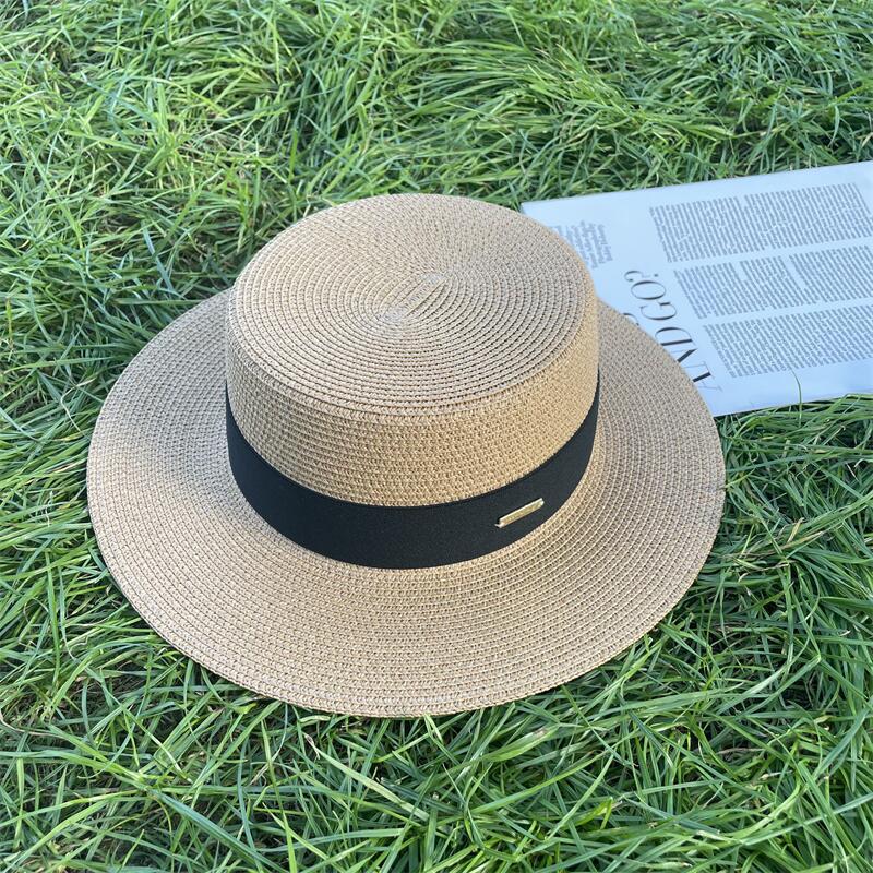 Women's Elegant Classic Style Solid Color Flat Eaves Straw Hat display picture 3