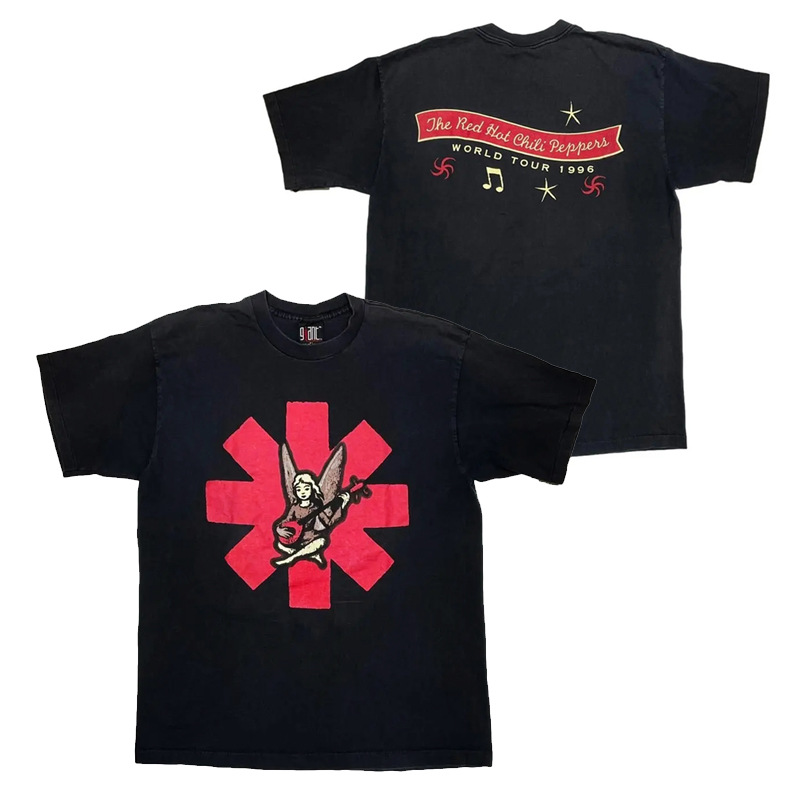 赤唐辛子バンドロックRed Hot Chili Peppersアメリカンレトロヴィンテージメンズtシャツ