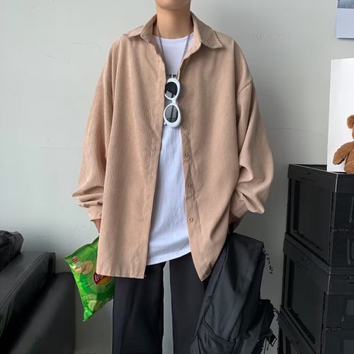 Men's Linen Blazer Jacket Japanese Style T-shirt Ins Trend Brand Spring and Autumn Loose Matchy Matchy New Long Sleeve Shirt