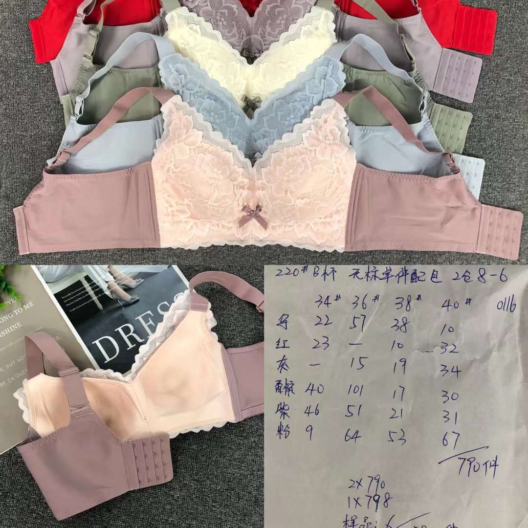 Nuevo sujetador inalámbrico moda Jacquard de encaje transpirable cómodo clásico cuatro breasted ropa interior para las mujeres al por mayor