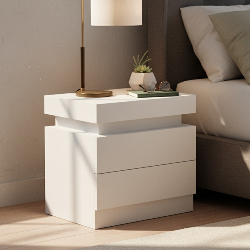 Bedside Table [Customized Various Panel Furniture] Accessible Luxury and High-End Hotel-Specific Customized Bedroom Storage Cabinets