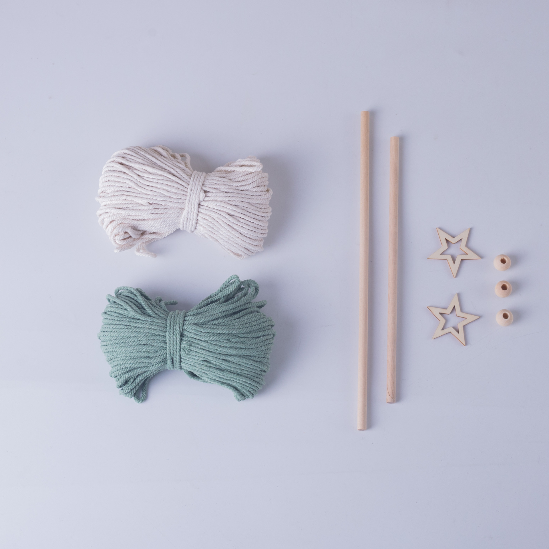 外贸圣诞DIY系列双色星星款四股棉绳3mm棉绳可定制手工材料编织绳