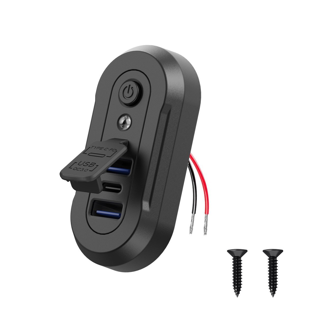 Dual Qc+Pd with Mechanical Switch Button, New Car Charger, Mini Bus Modified Multi-Function Charger