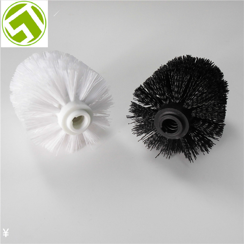 Cabeza redonda de plástico cepillo de baño de goma suave cepillo de reemplazo de limpieza bola cepillo de inodoro cabeza de cepillo blanco y negro cabeza de cepillo de inodoro accesorios de cepillo
