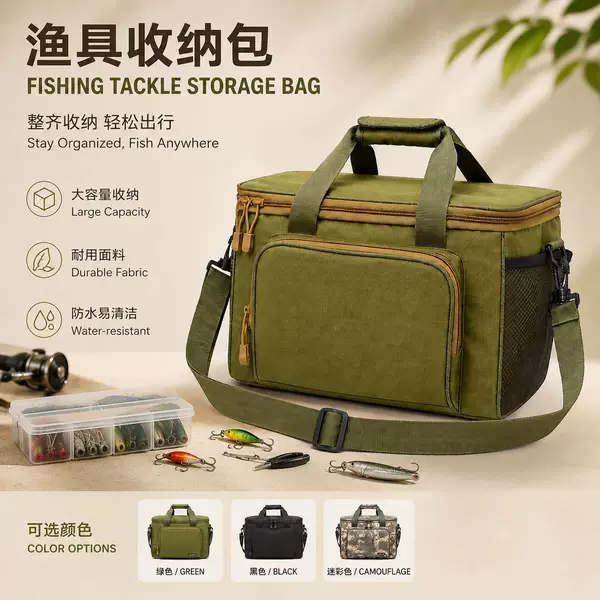 Lure Accessories Bag, Bait Bag, Square Canvas Lure Crossbody Bag, Oxford Cloth Outdoor Fishing Gear Bag, Photography Bag, Tool Bag