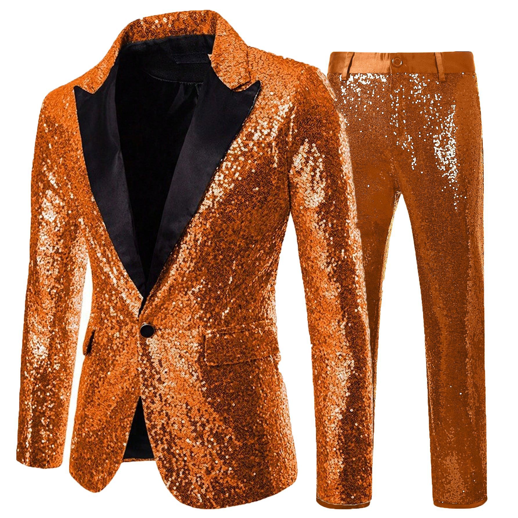 男性式カジュアルスーツセットクラブ風スパンコールスーツ2点セット欧米公演ドレス対外貿易クロスボーダー大サイズ