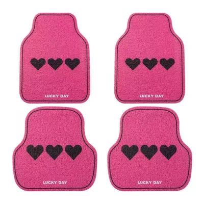 Avtomobil döşəmə paspasları — wear-resistant, easy to maintain - black-heart-2-full-set-60505050cm-silk-loop-four-piece-set