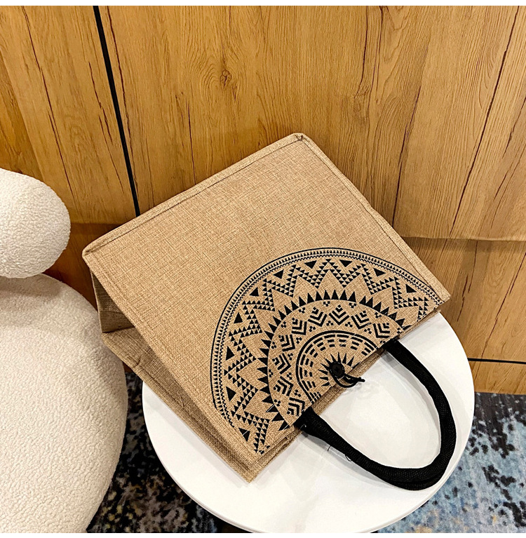 Foreign trade women's bag, cross-border linen handbag bag, 2021 Korean version composite jute cloth bag, fashionable single-shoulder shopping bag undefined