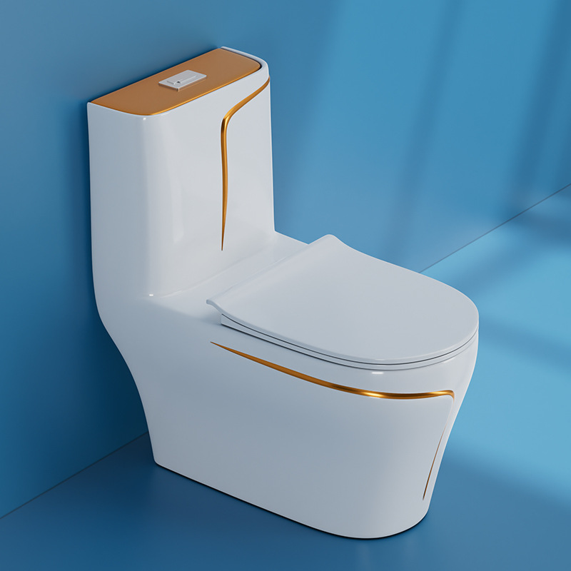 Inodoro de color de cerámica de procesamiento personalizado, nuevo proyecto creativo de ahorro de agua para el hogar con sifón súper remolino personalizado