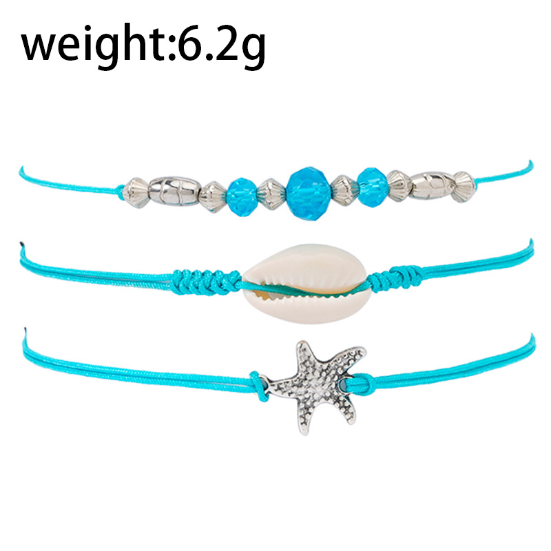 Beach Style Beach Tortoise Starfish Flower Alloy Rope Shell Wholesale Bracelets