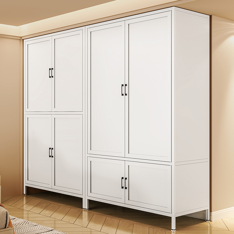 Steel Wardrobe Bedroom Iron Art Household Iron Metal Children's Wardrobe Simple Modern Large Capacity Wardrobe Storage Cabinet
