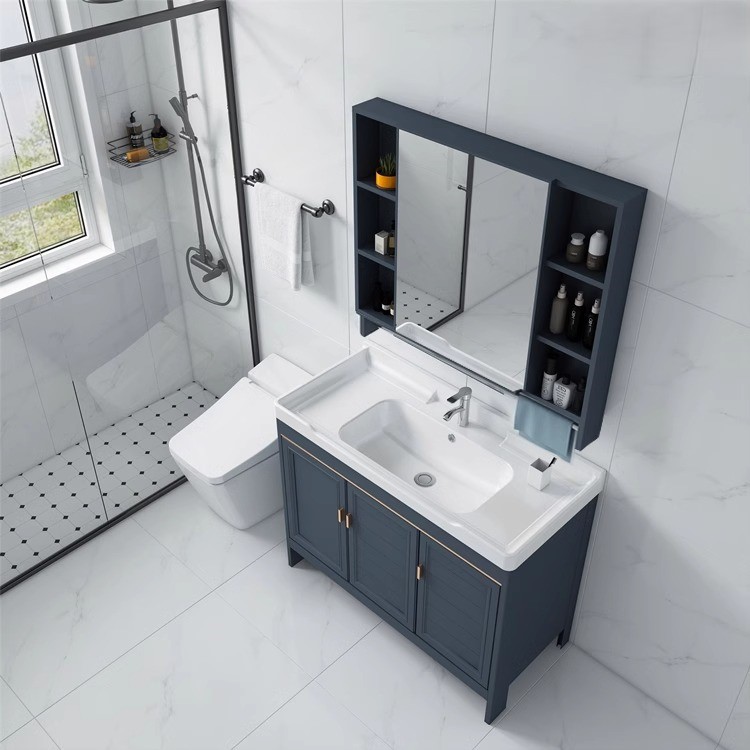 gabinete de baño espacio de piso aluminio tipo hogar pequeño lavabo combinación de lavabo moderno lavabo balcón lavabo