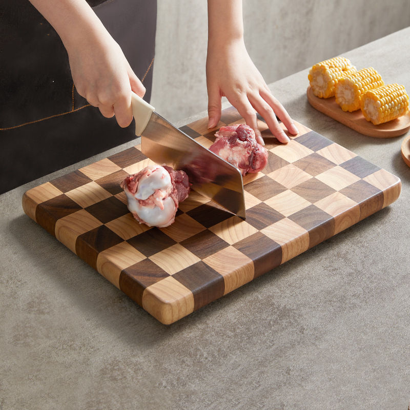En nombre del tablero de ajedrez de nogal, tabla de cortar, tabla de cortar doméstica de madera maciza, tabla de cortar gruesa antimoho, tabla de cortar gruesa, tabla de cortar de cocina