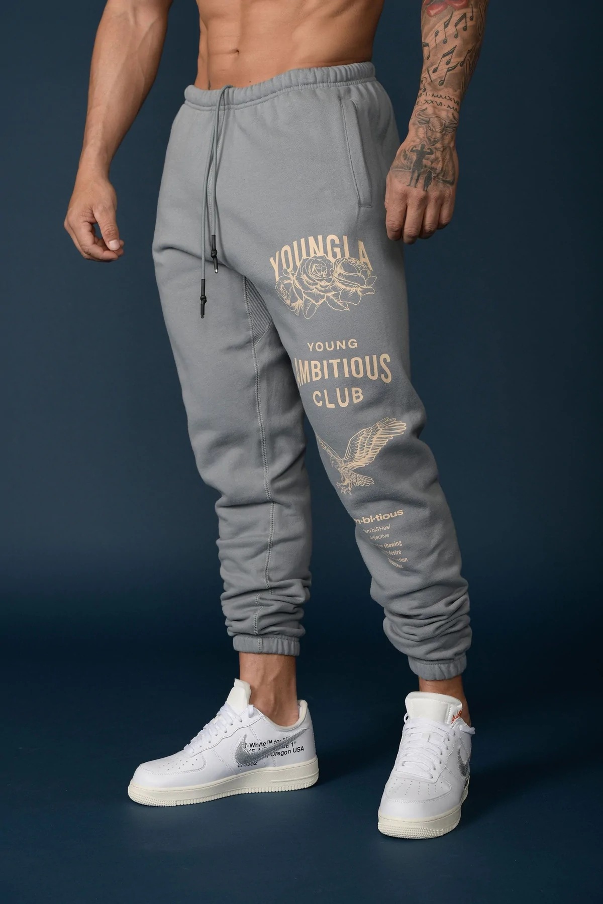 YOUNGLA Pantalones deportivos de fitness para hombre Pantalones deportivos de estilo americano para pareja de fitness para mujer