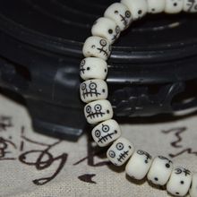 天然牦牛骨手工打磨雕刻阿呆桶珠隔珠文玩手串编织diy配件