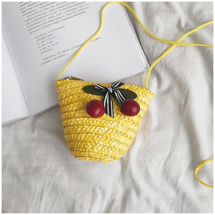 Fabrik Großhandel neue süße Kirsche Stroh Tasche Geldbörse Sommer Crossbody Stroh Tasche gewebte Tasche Urlaub Strandtasche_voghion.com