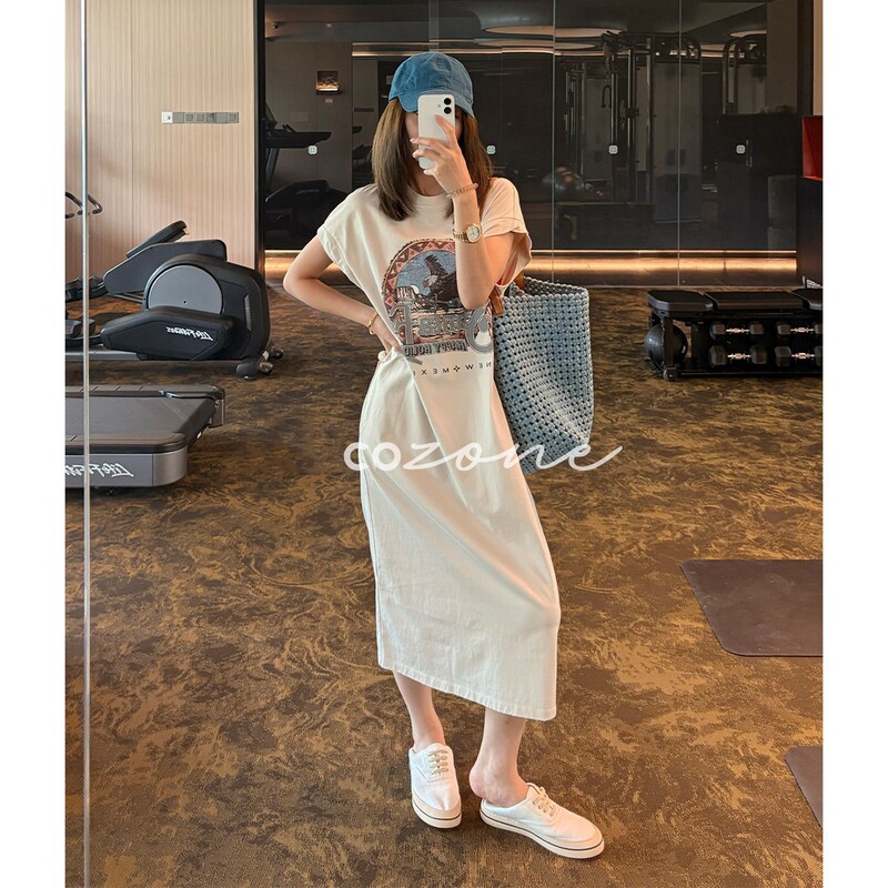 Coco Zone Liu Yiyi "Slow Tune Paris" 100% Cotton 26 Summer Style Round Neck Comfortable Dress Cf1B0939
