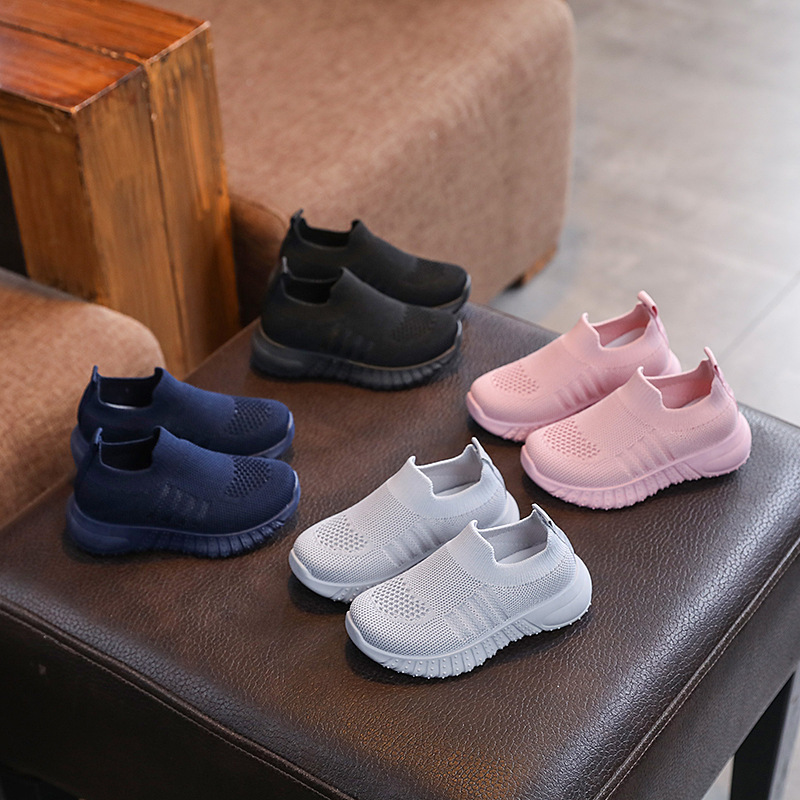Spring and Autumn Style Light Board Shoes for Middle and Large Children, Breathable Student Shoes, Trendy Casual Shoes, Korean Style Boys and Girls Fly-Knit Shoes