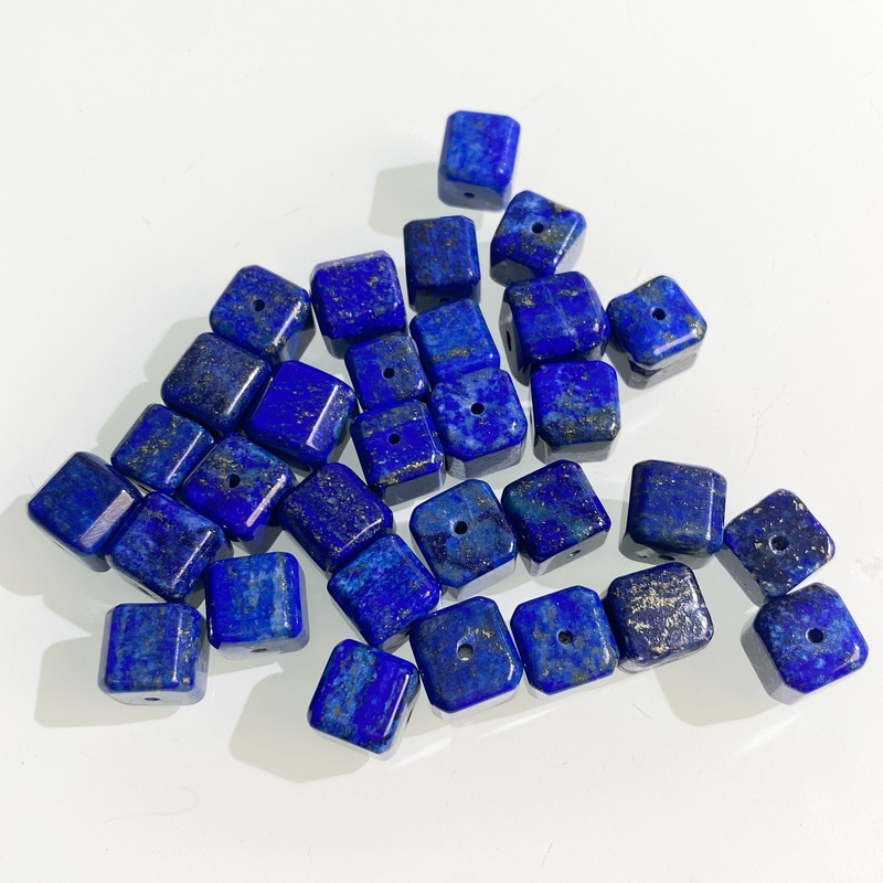 天然青金石方糖 diy饰品配件 简约风手工编绳手串材料水晶散珠|undefined