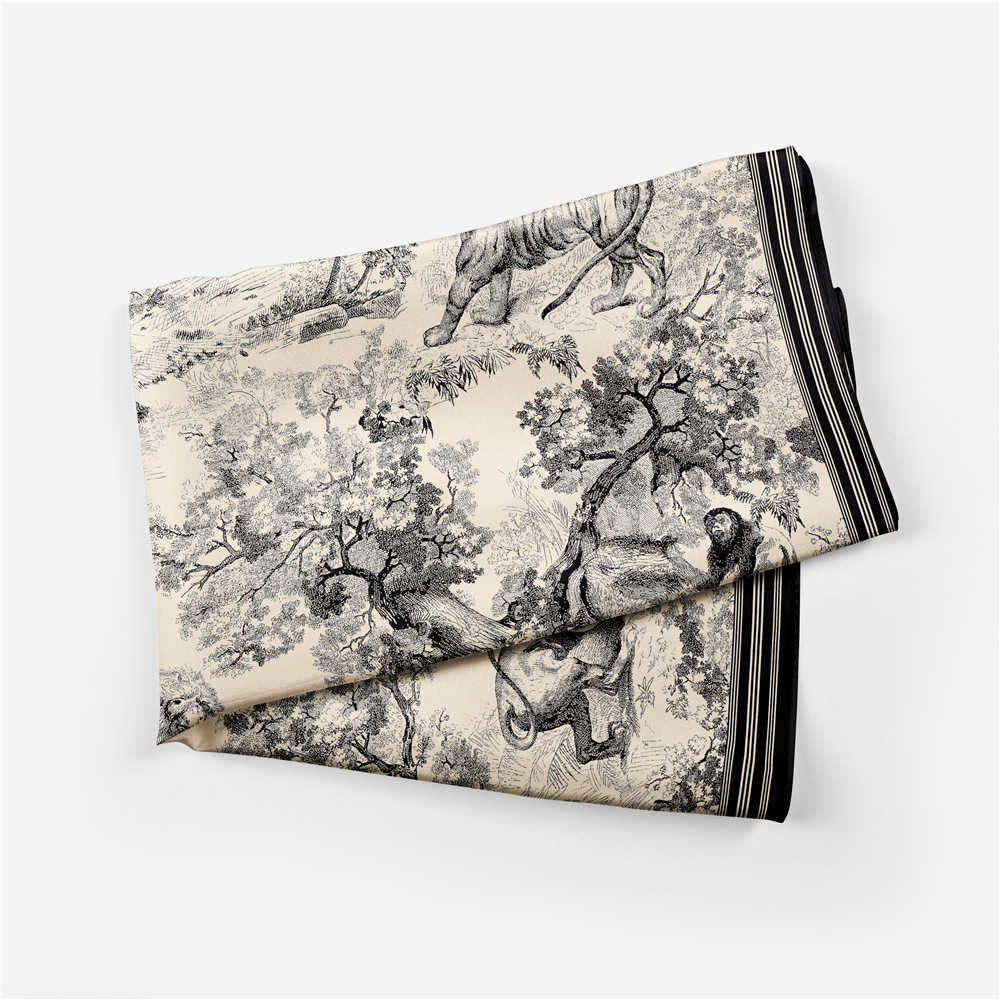 82g Weight Silk Scarf Classification Daily Occasion Satin Material Animal, Plant Pattern Summer, Spring Season Women's Gender Printing Design Simple Style Style Women's Simple Style Animal Plant Satin Printing Silk Scarf 13