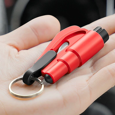 Car Hammer Car Escape Window Qəza çəkici - one-second-window-breaking-tool-red-with-test-glass-1-pack