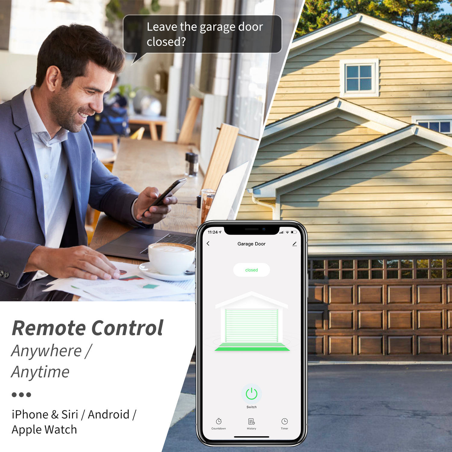 Tuya涂鸦智能 WIFI 车库门控制器 Garage door controller opener详情图2