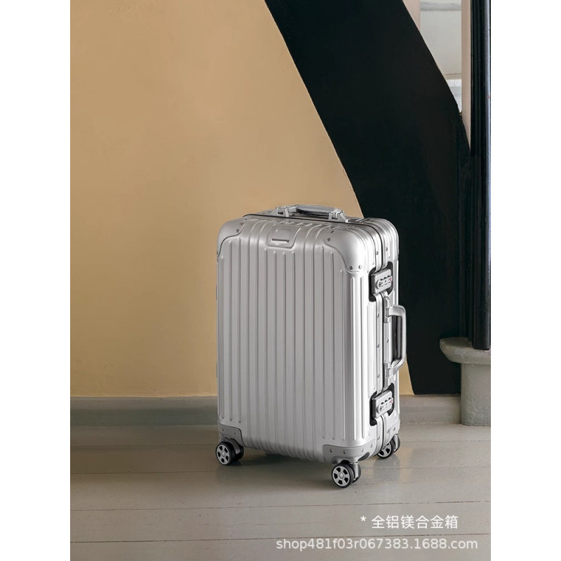 Caja de contraseña de aleación de aluminio y magnesio para mujer, maleta con ruedas universales para hombre, maleta de 20 pulgadas, maleta, caja de aluminio