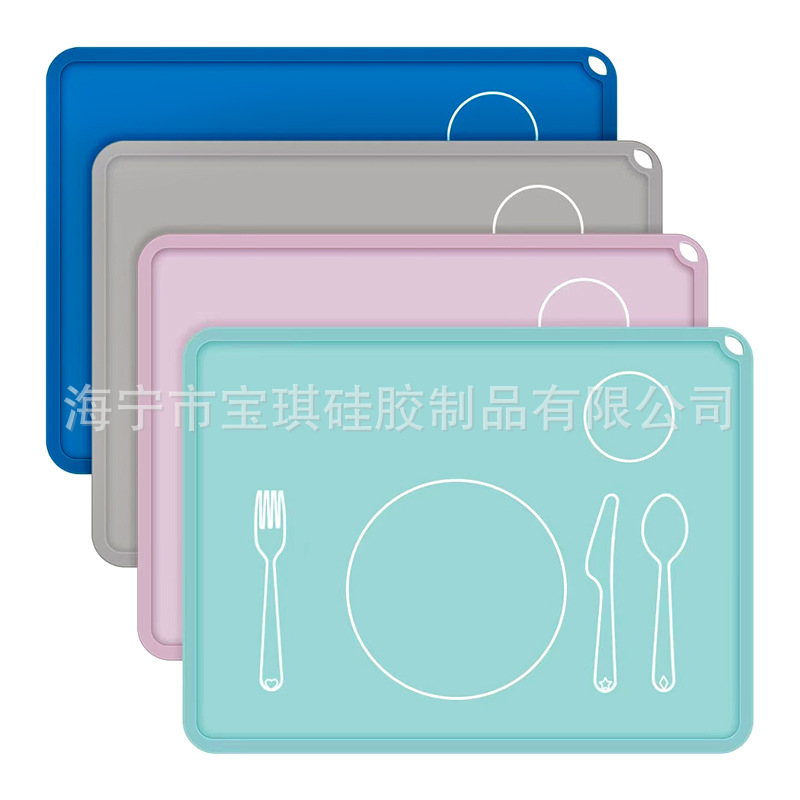High Quality Thickened Kindergarten Teaching Silicone Place Mat Children's Learning Western Food Utensils Place Mat Knife and Fork Mat