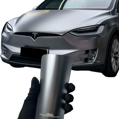 New Product Topka Colorful Car Wrap Tpu Satin Liquid Silver Color-Changing Film Car Paint Protection Does Not Hydrolyze or Decompose (Auto Color Change Film) - tpu-satin-liquid-silver-152-15m