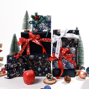 Black Christmas Wrapping Paper Valentine's Day Birthday Gift Wrapping Paper Christmas Party Play Size Roll Gift Paper