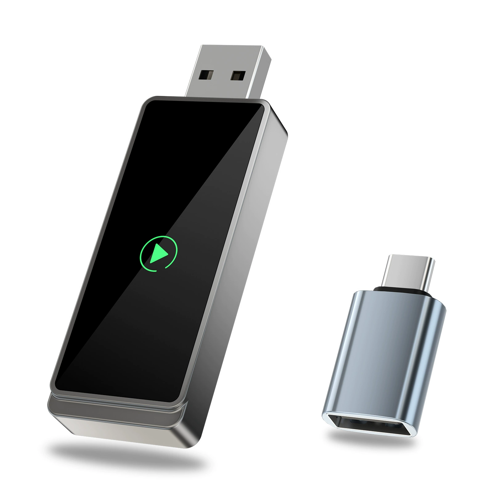 Проводной адаптер для беспроводного CarPlay, автоматический преобразователь в Android, 2-в-1, проекция на экран через USB, материал из цинкового сплава.