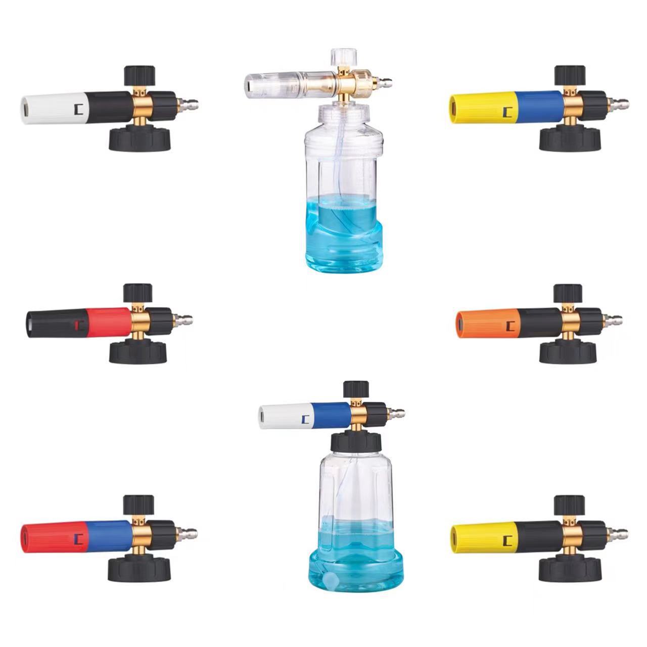 高压清洗机水枪1/4快插360度旋转台州PA壶DIY铜洗车水管泡沐喷壶