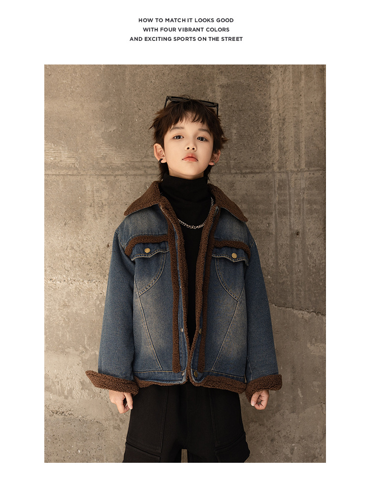 Giacca invernale in velluto per ragazzi, stile 2025, nuovo, per bambini di media e grande taglia, giacca in denim alla moda più spessa per ragazzi, autunno e inverno_voghion.com